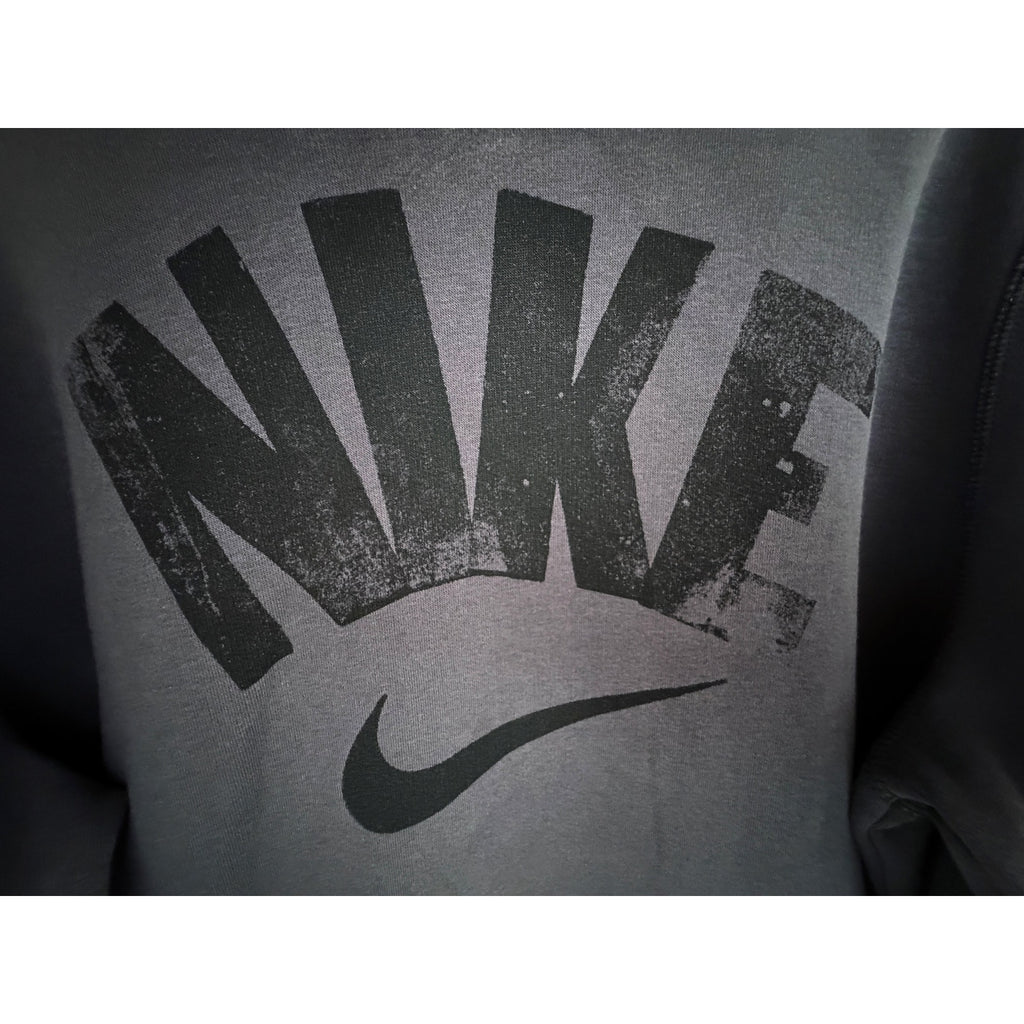 Nike Pullover Hoodie Mens XL Gray Black Logo Sweatshirt Athletic Fleece
