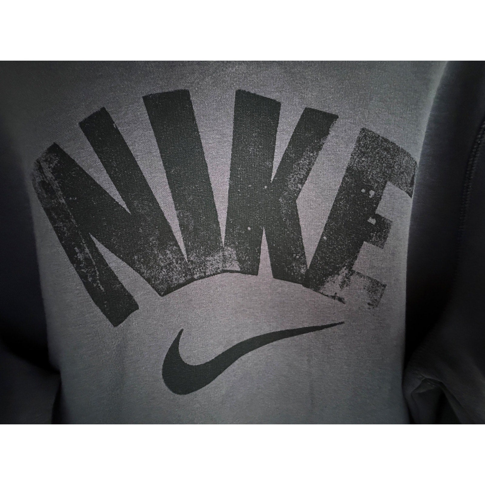 Nike Pullover Hoodie Mens XL Gray Black Logo Sweatshirt Athletic Fleece