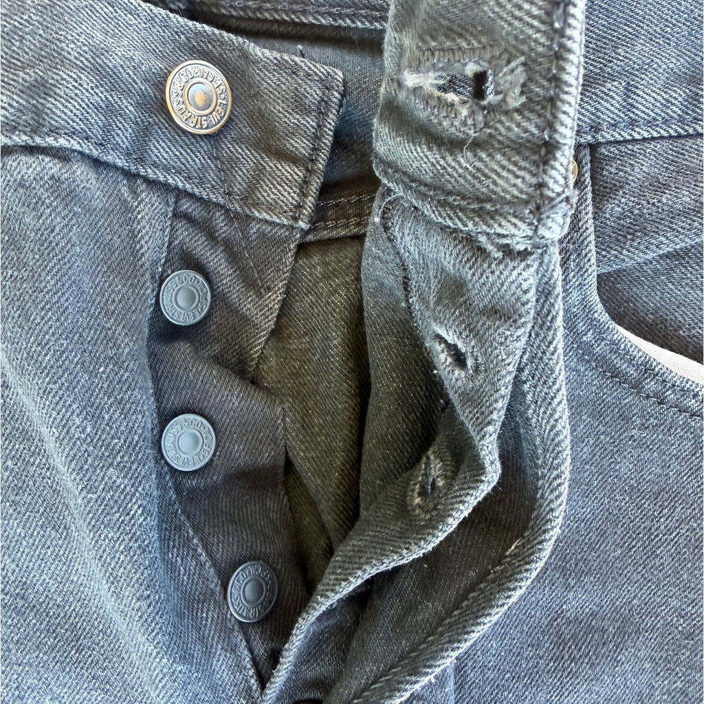 Levi's 501 Jeans Mens 38x32 Black Straight Leg Button Fly Denim Pants