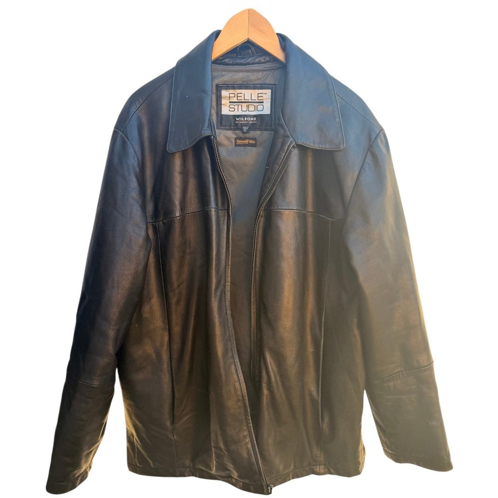 Pelle Studio Wilsons Black Leather Jacket Mens XL Thinsulate