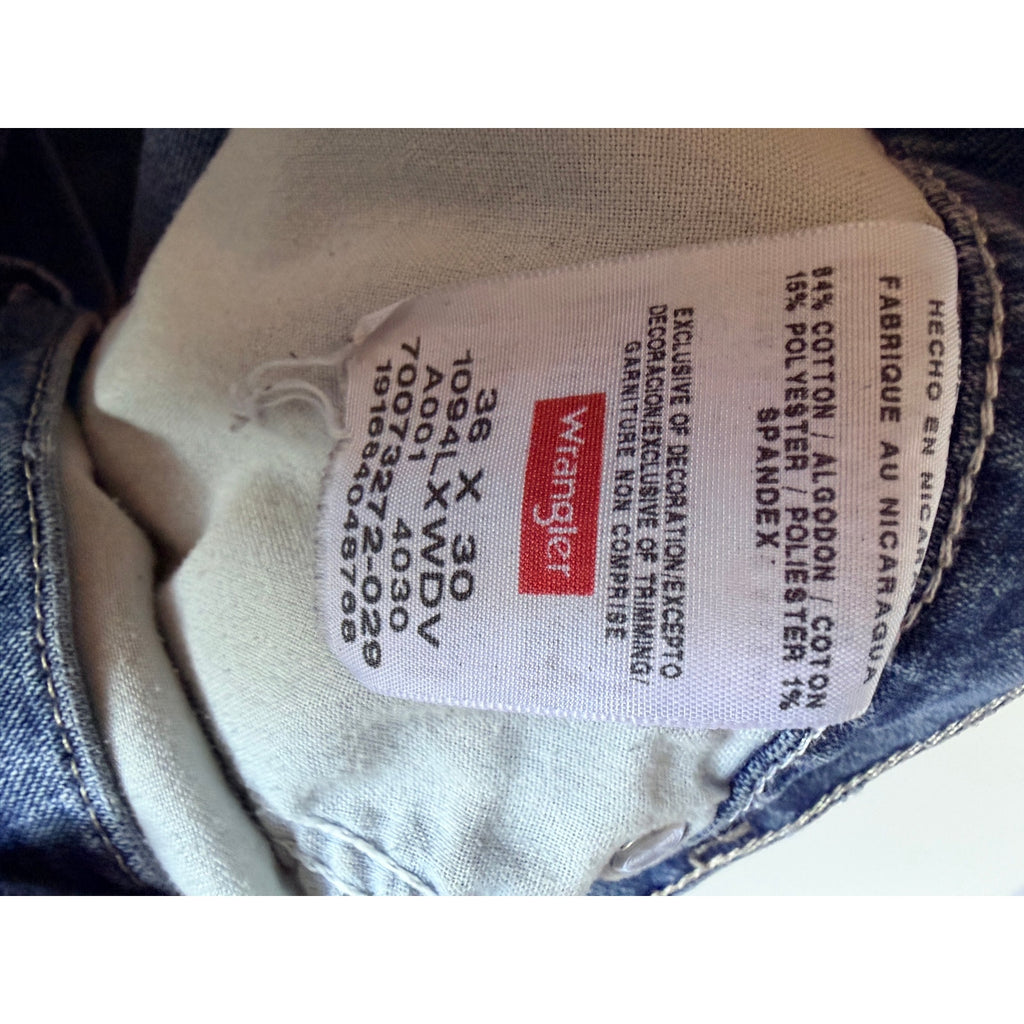 Wrangler Carpenter Jeans Mens 36x30 Blue Denim Workwear Utility Pants