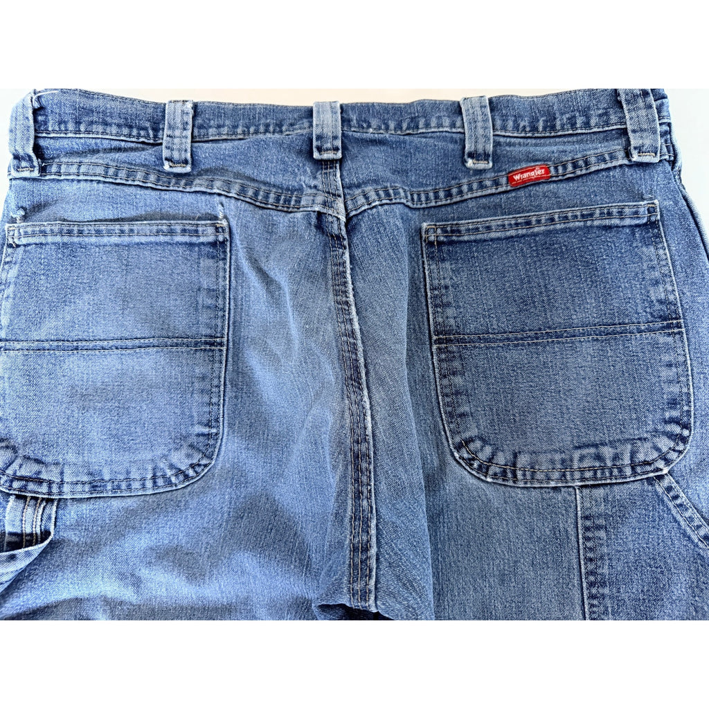 Wrangler Carpenter Jeans Mens 36x30 Blue Denim Workwear Utility Pants