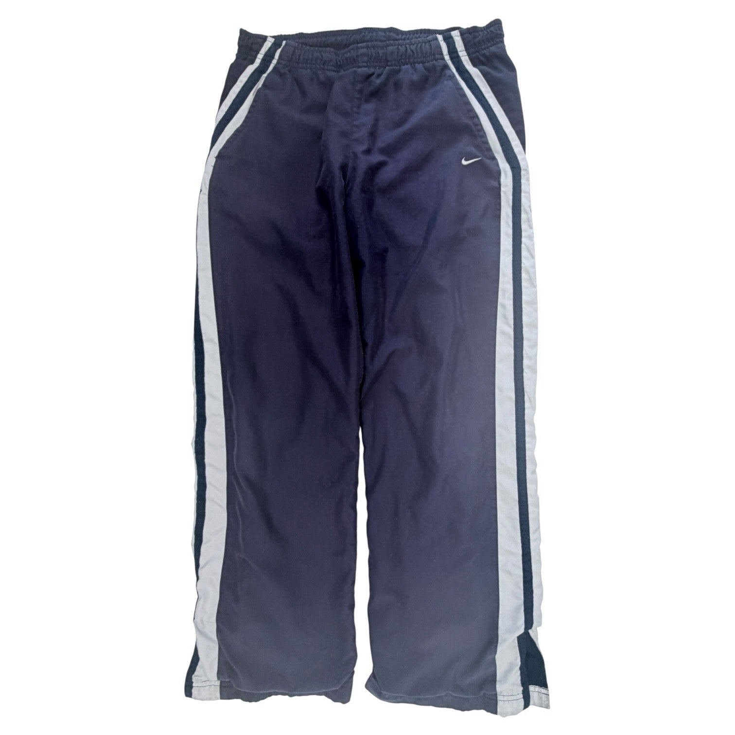 Nike Track Pants Mens Large Navy White Y2K Athletic Windbreaker Pants