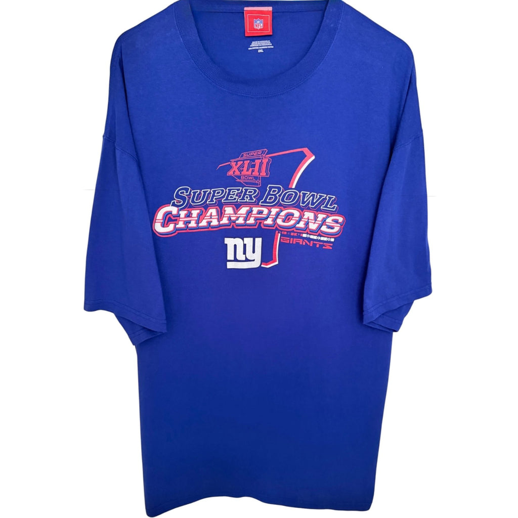 VF Imagewear Men's Blue New York Giants Super Bowl XLII Champions T-Shirt — front view