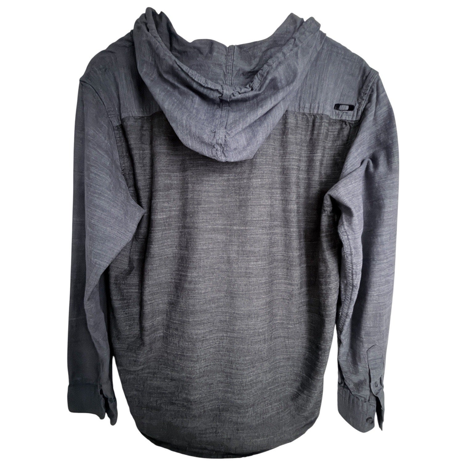 Oakley Hooded Button Front Long Sleeve Shirt Mens Medium Gray