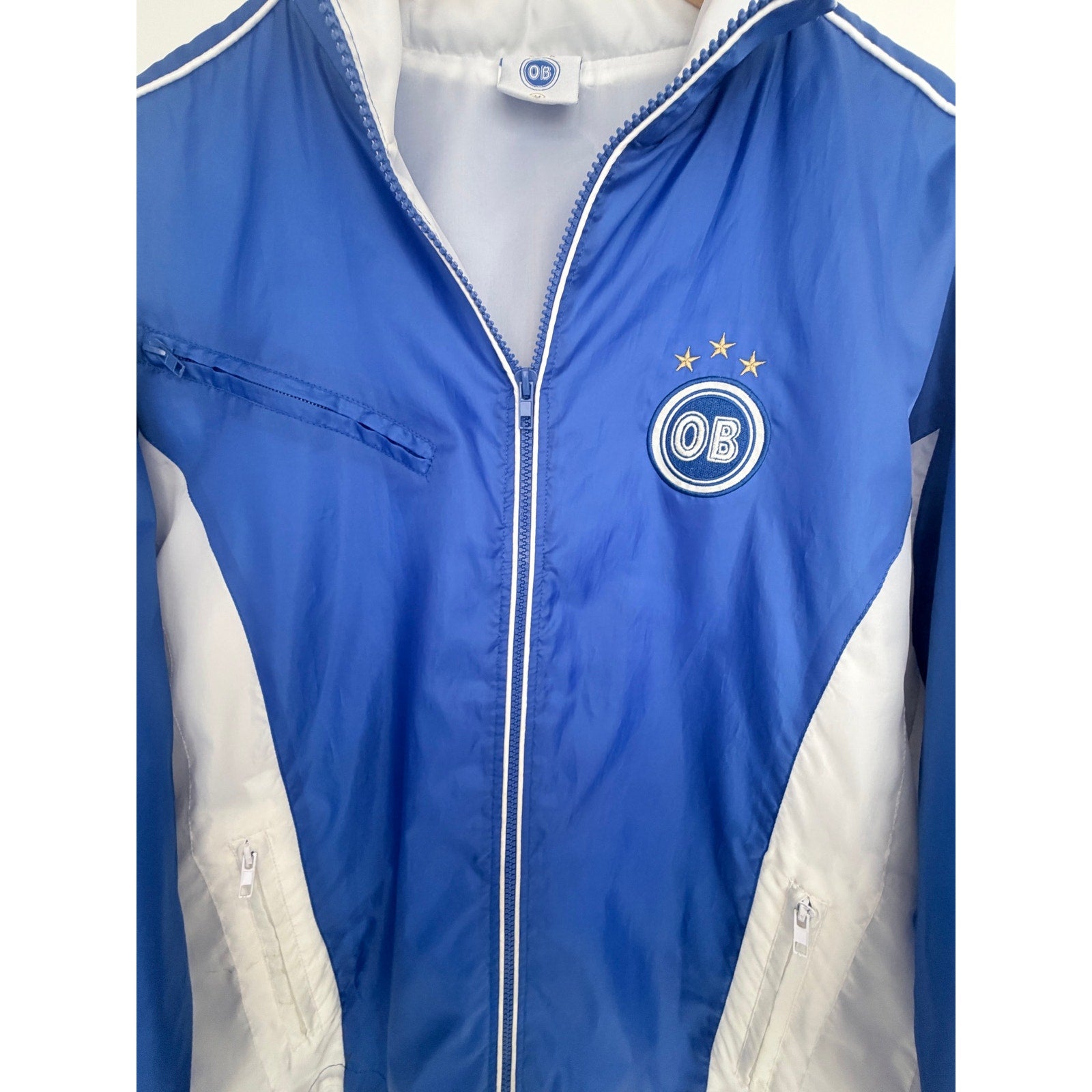 OB Track Jacket Mens XL Blue Full Zip Lightweight Athletic Streetwear