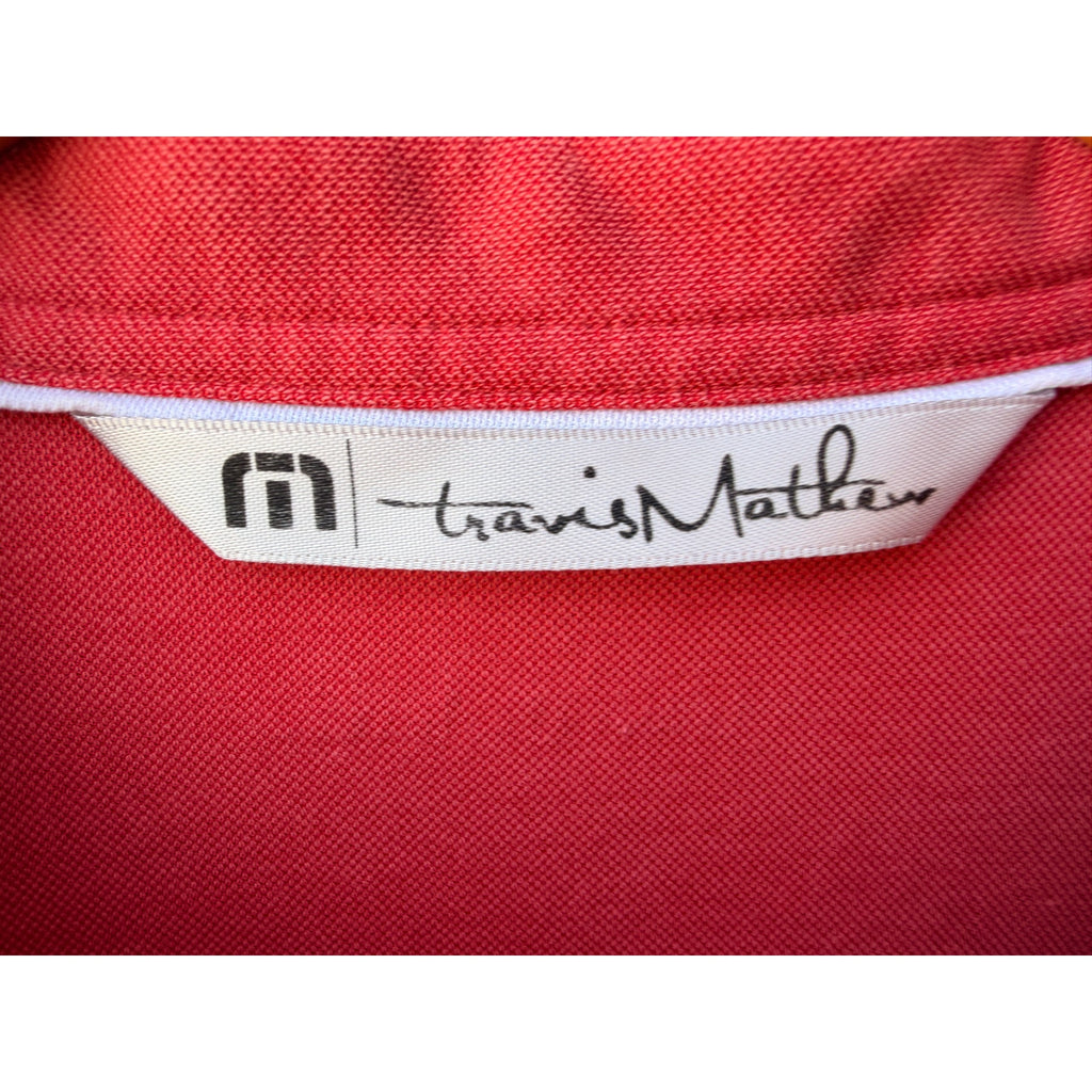 TravisMathew Polo Shirt Mens Large Red Golf Casual Performance Polo