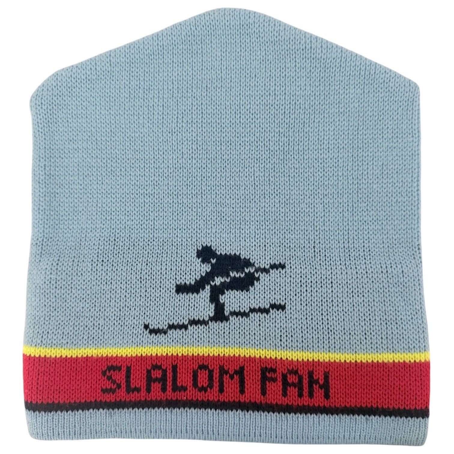 Vintage Salomon Beanie Hat Blue White Finland Acrylic Ski Snowboard Winter Cap