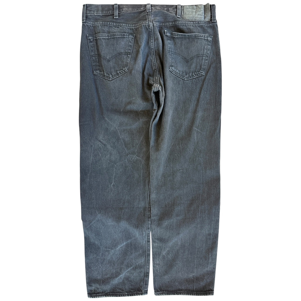 Levi's 501 Jeans Mens 38x32 Black Straight Leg Button Fly Denim Pants