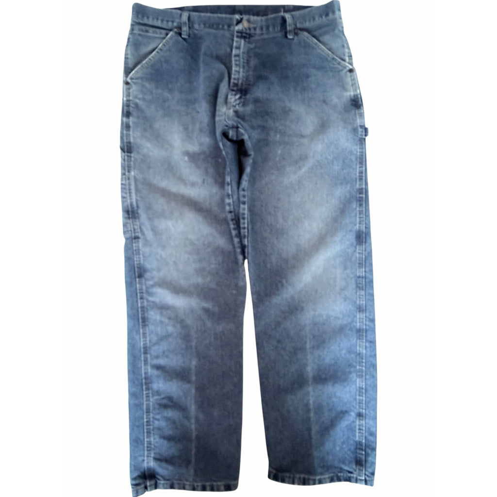 Wrangler Carpenter Jeans Mens 36x30 Blue Denim Workwear Utility Pants