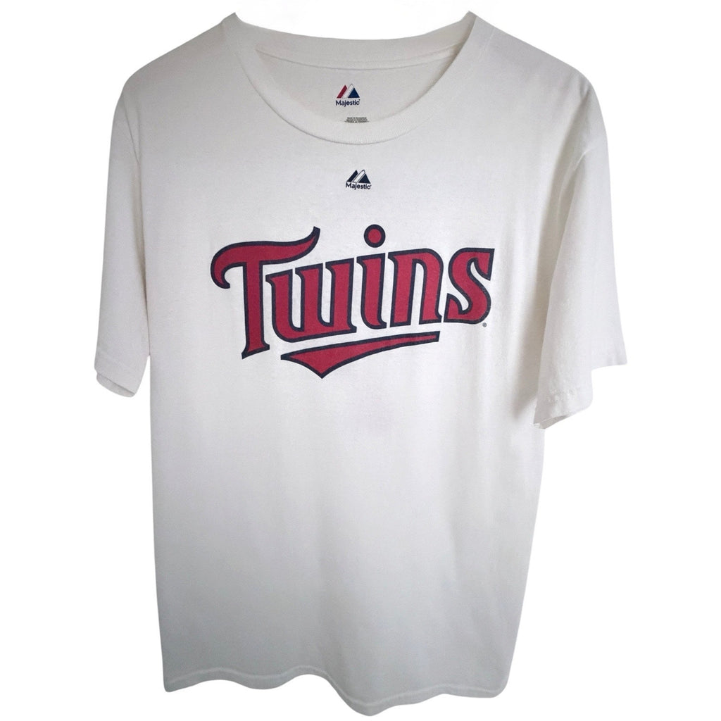 Minnesota Twins Joe Mauer 7 Graphic T Shirt White Majestic Mens Medium
