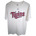 Minnesota Twins Joe Mauer 7 Graphic T Shirt White Majestic Mens Medium