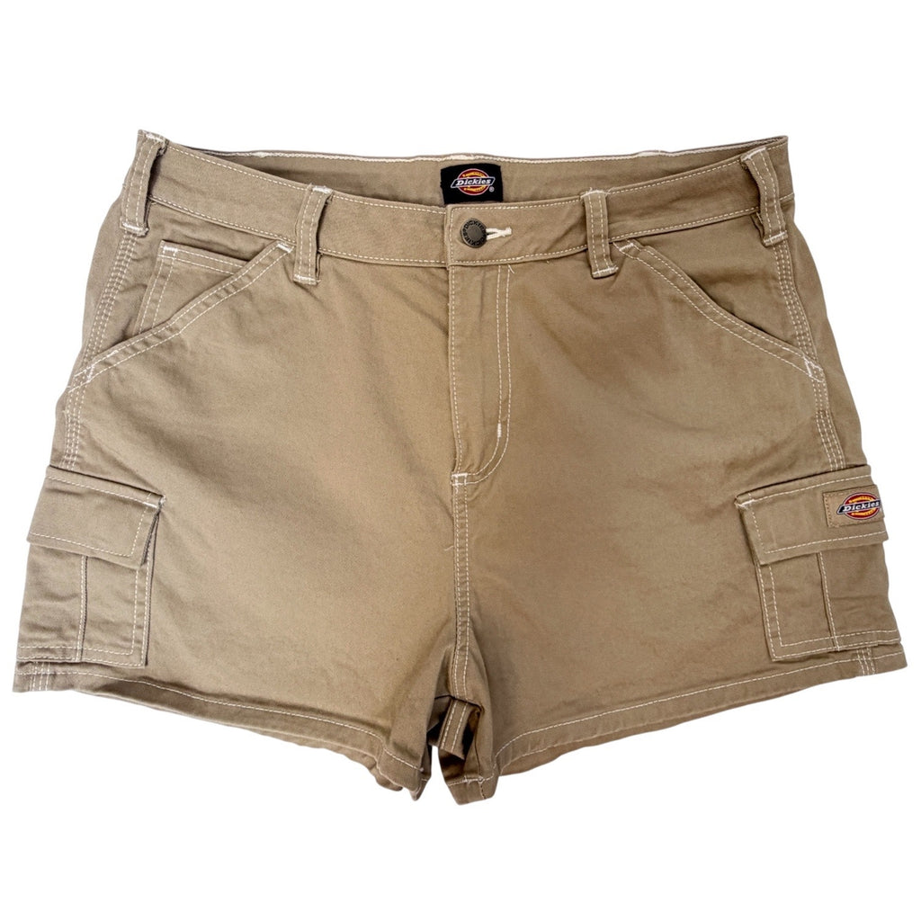 Dickies Womens Cargo Shorts Khaki Utility Workwear Multi Pocket Casual Shorts