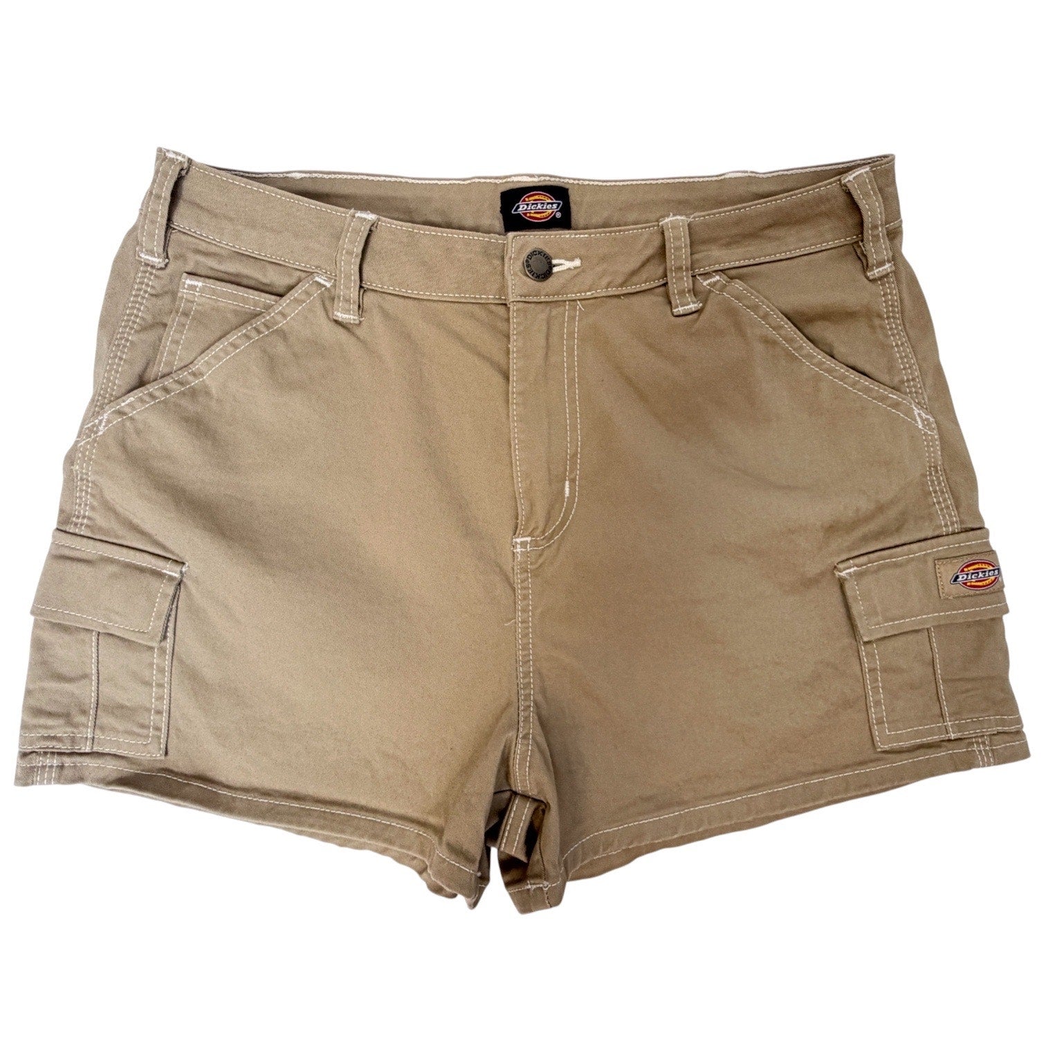 Dickies Womens Cargo Shorts Khaki Utility Workwear Multi Pocket Casual Shorts