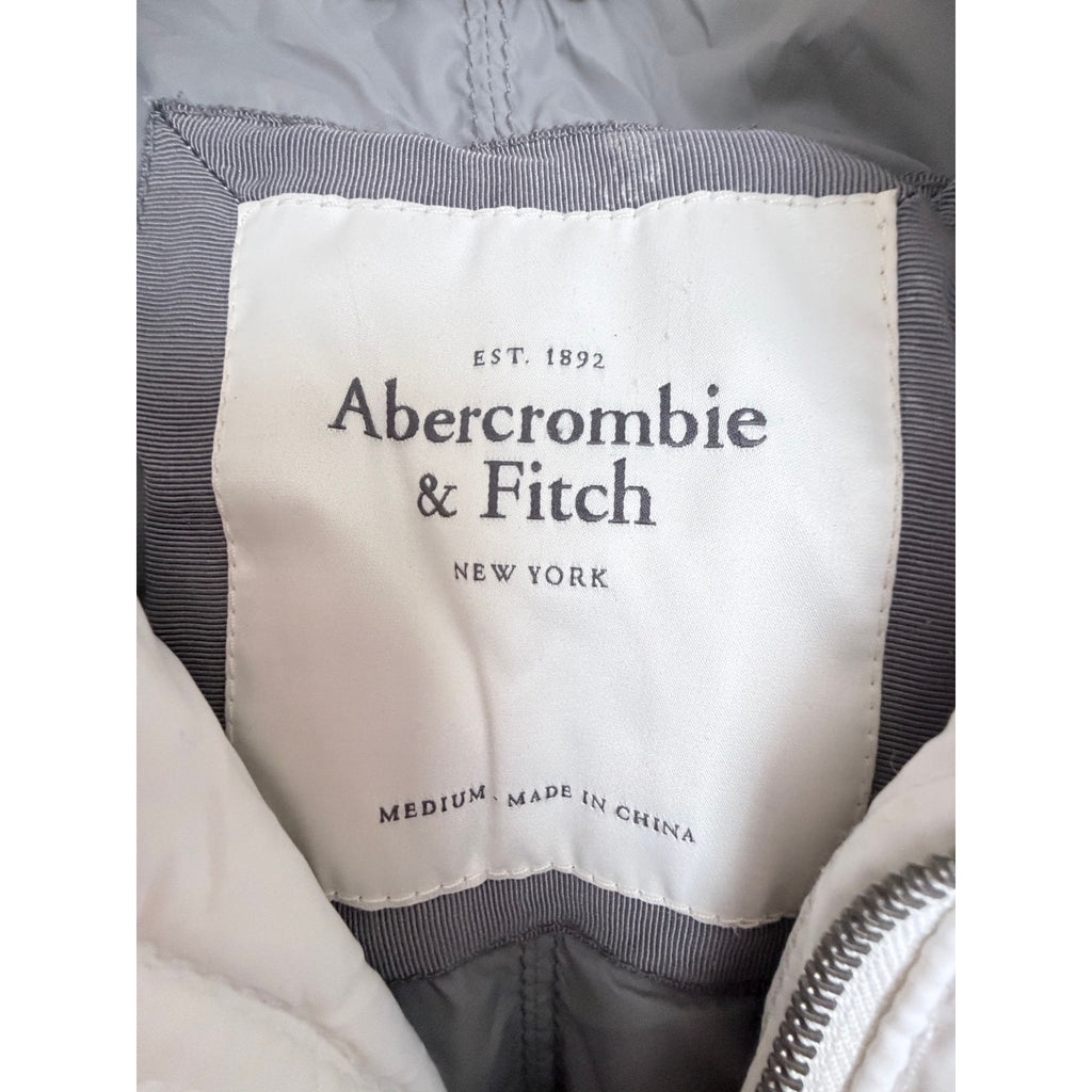 Abercrombie & Fitch White Puffer Jacket