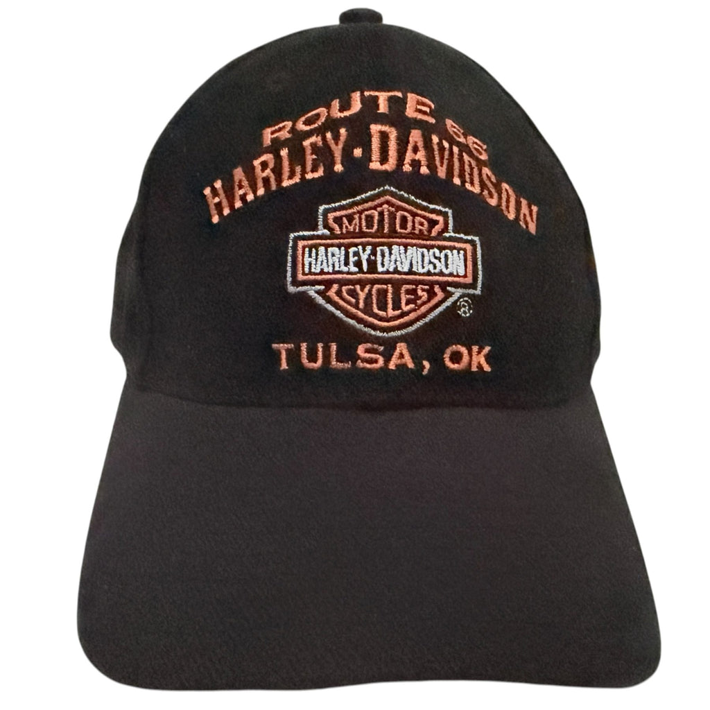 Harley-Davidson Men's Black Harley-Davidson Motorcycles Route 66 Harley-Davidson Tulsa, OK Hat — front view