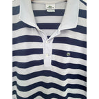 Lacoste Blue White Striped Pique Polo Mens Large - product photo 4