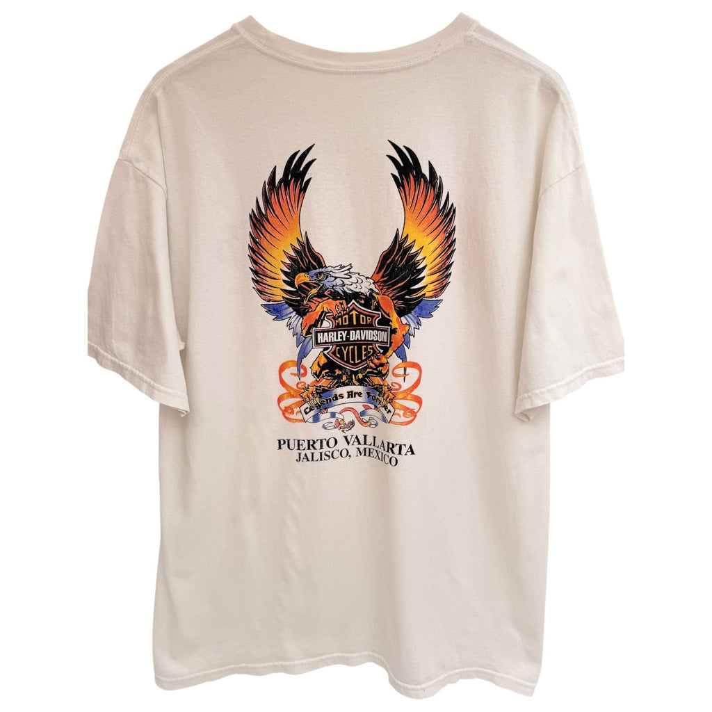 Harley Davidson Puerto Vallarta Mexico T Shirt White Eagle Graphic