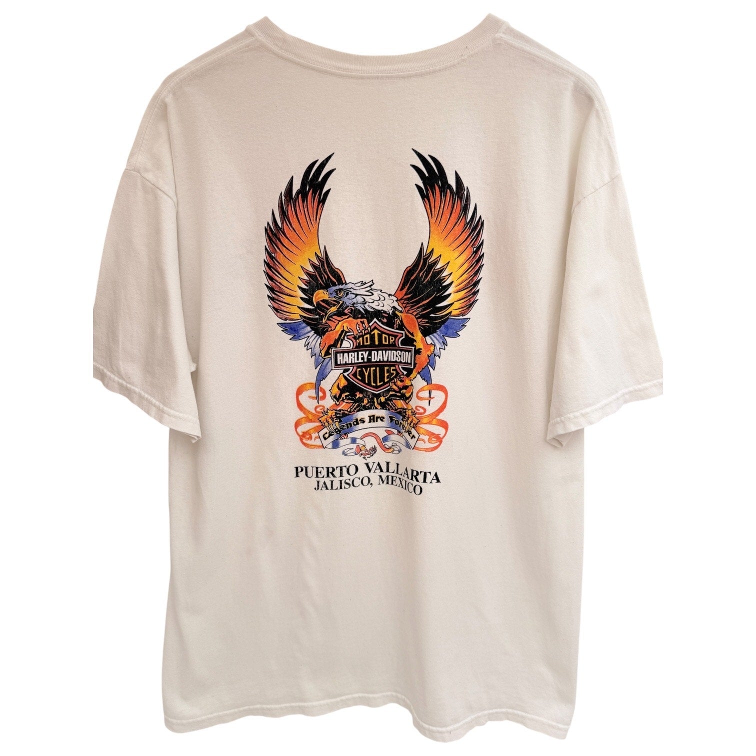 Harley Davidson Puerto Vallarta Mexico T Shirt White Eagle Graphic
