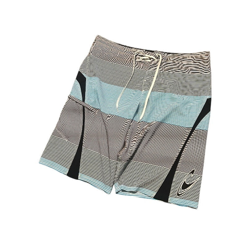 O’Neill Superfreak Board Shorts Men’s 34 Blue Gray Stripe Surf