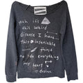 GLMR KLLS Graphic Sweatshirt Womens Large Gray Inspirational Quote Distressed
