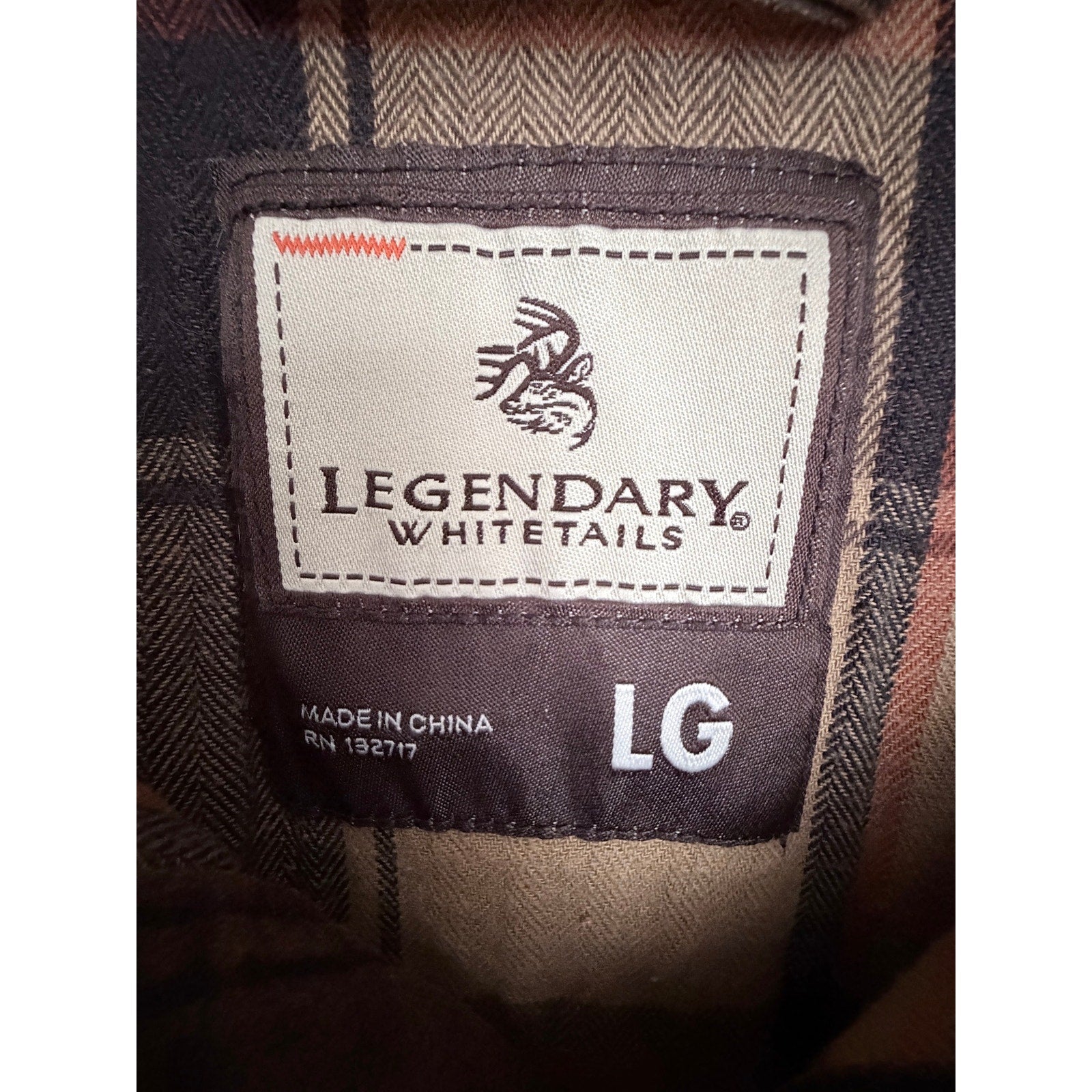 Legendary Whitetails Shirt Jacket Mens Large Brown Button Front Long Sleeve