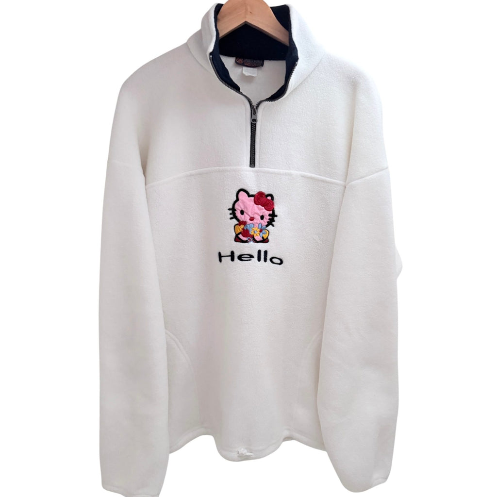 Sports World Women's White Hello Kitty Mock Neck Fleece — front view