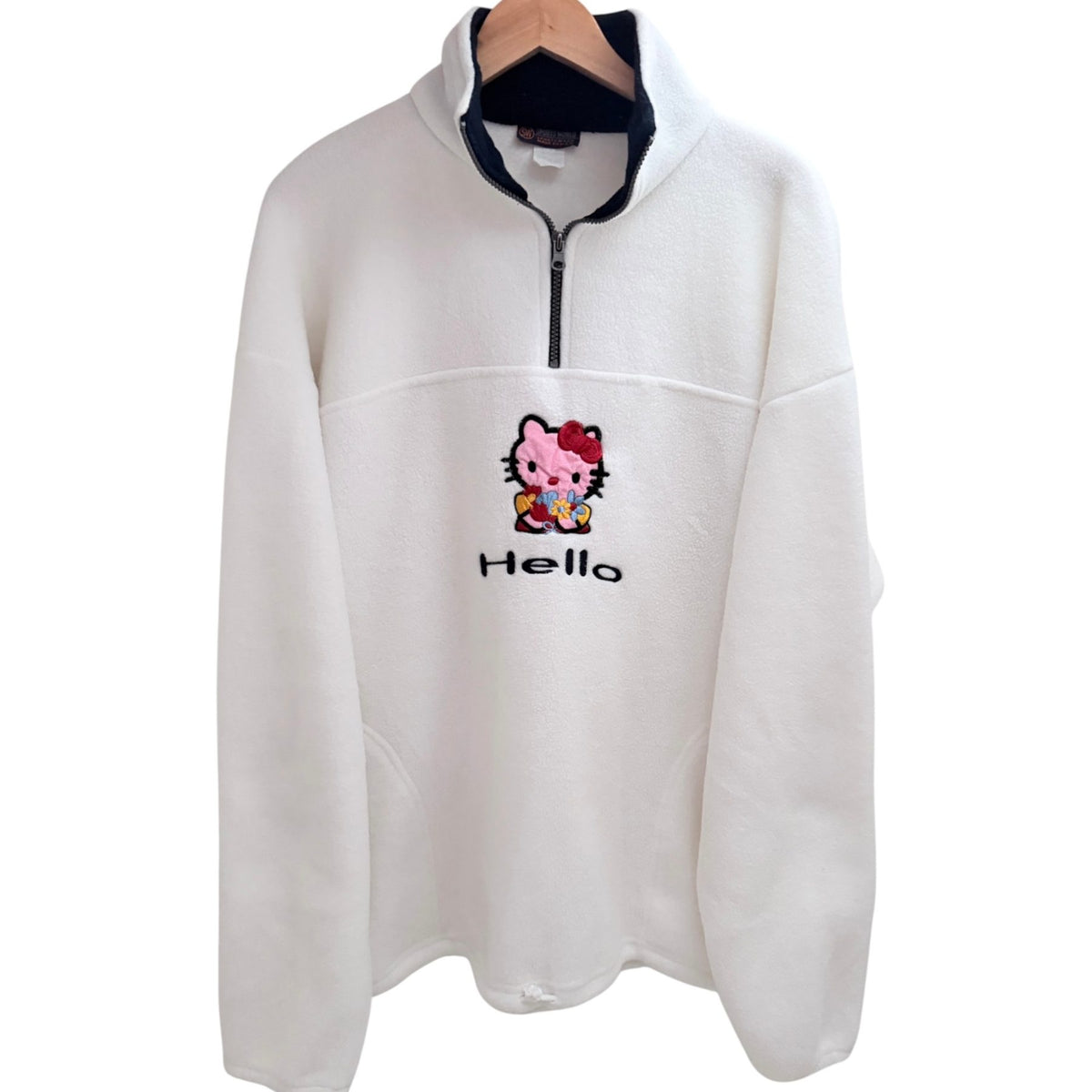 Sports World Women's White Hello Kitty Mock Neck Fleece — front view