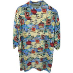 Big Dogs Men's Blue Fleece Button-Up — back view