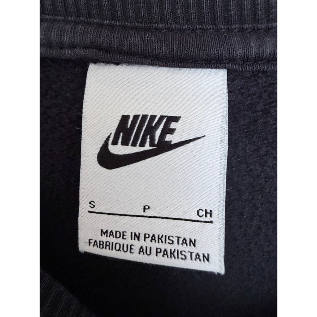Nike Mini Swoosh Cropped Sweatshirt Womens Small Black Fleece Crewneck