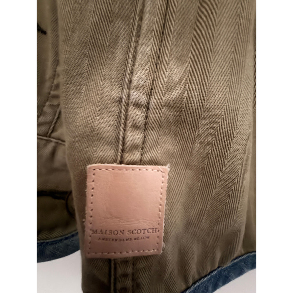 Maison Scotch Utility Jacket Women's Olive Embroidered Sleeves