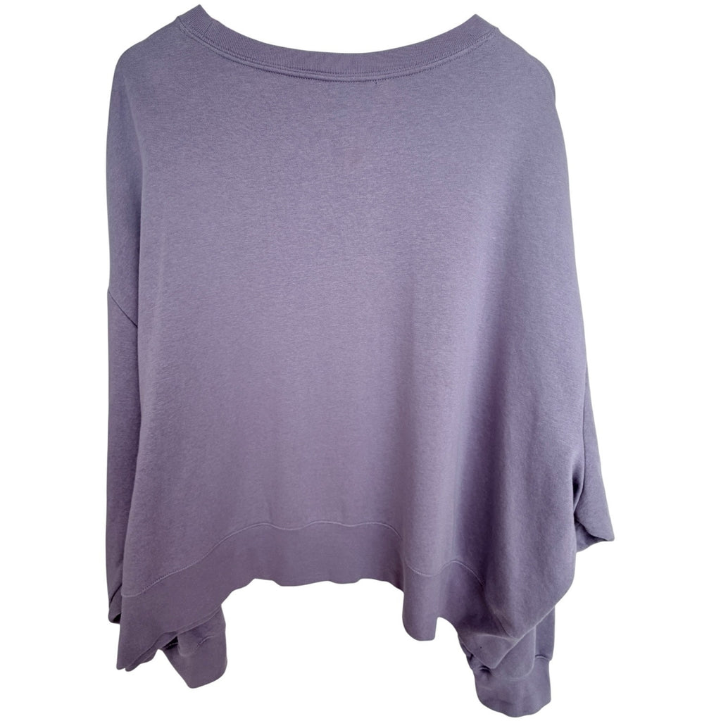 Nike Womens 3X Lavender Cropped Sweatshirt Pullover Fleece Spellout Casual