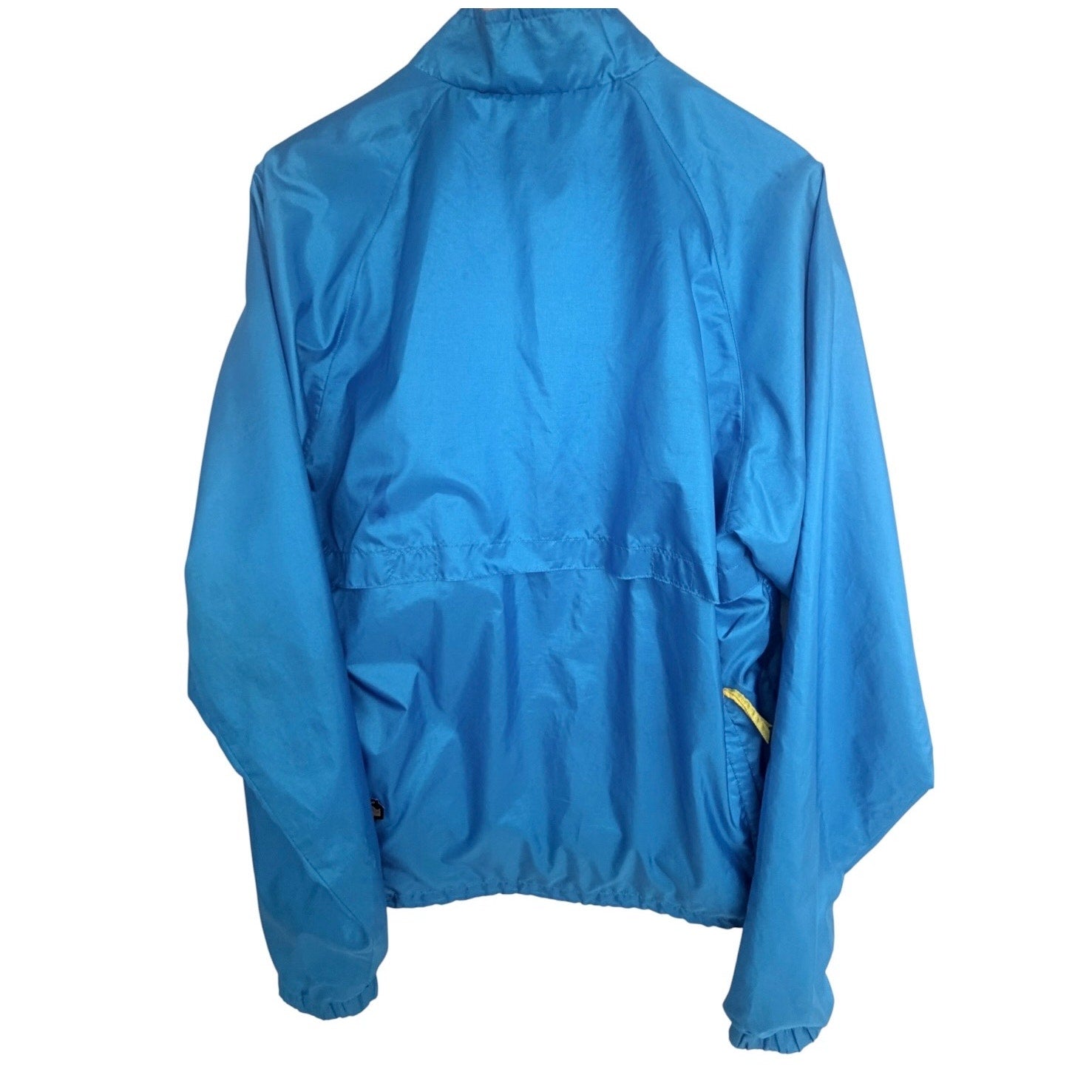 Descente Windbreaker Jacket Mens Large Blue Yellow Lightweight Full Zip