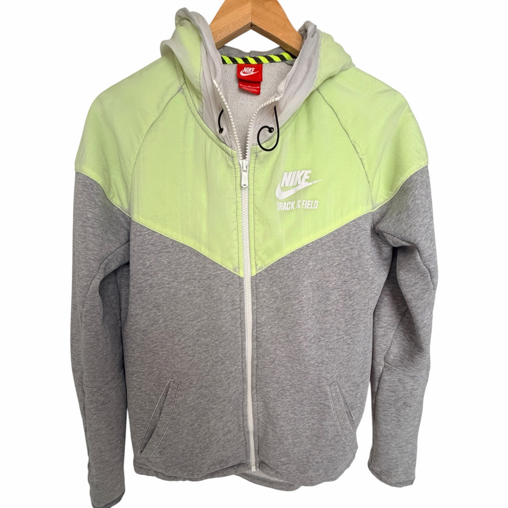 Nike Track & Field Hoodie Womens Medium Gray Volt