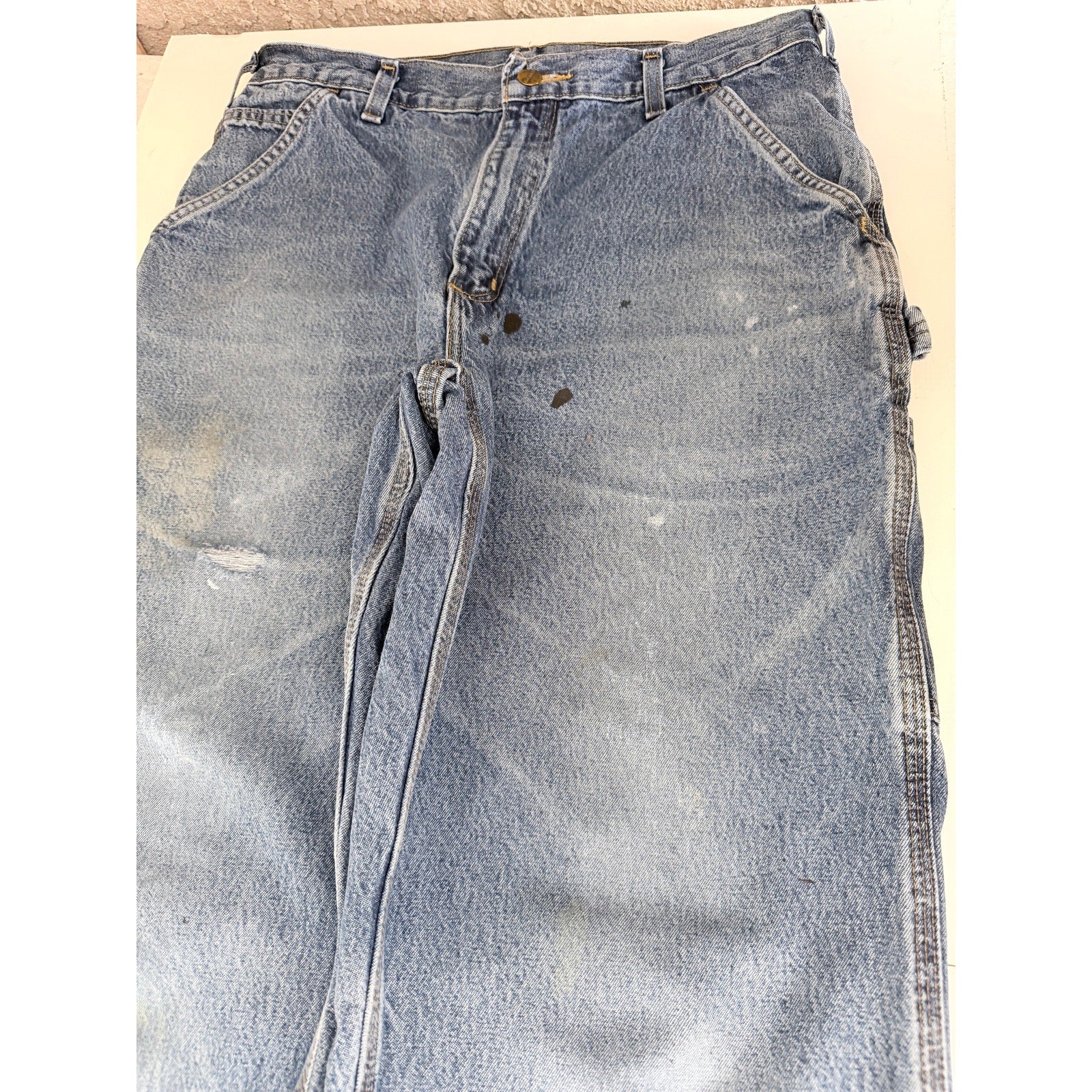 Carhartt B13 DPS Original Dungaree Carpenter Jeans Mens 34x32 Light Wash Denim