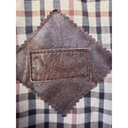 Vintage Leather Jacket Mens XL Brown Distressed Bomber Korea Made Plaid Lined additional view 3