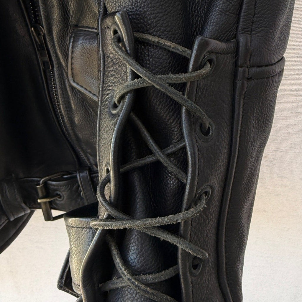 Leather Mill Western Biker Leather Jacket Mens 46 - product photo 11