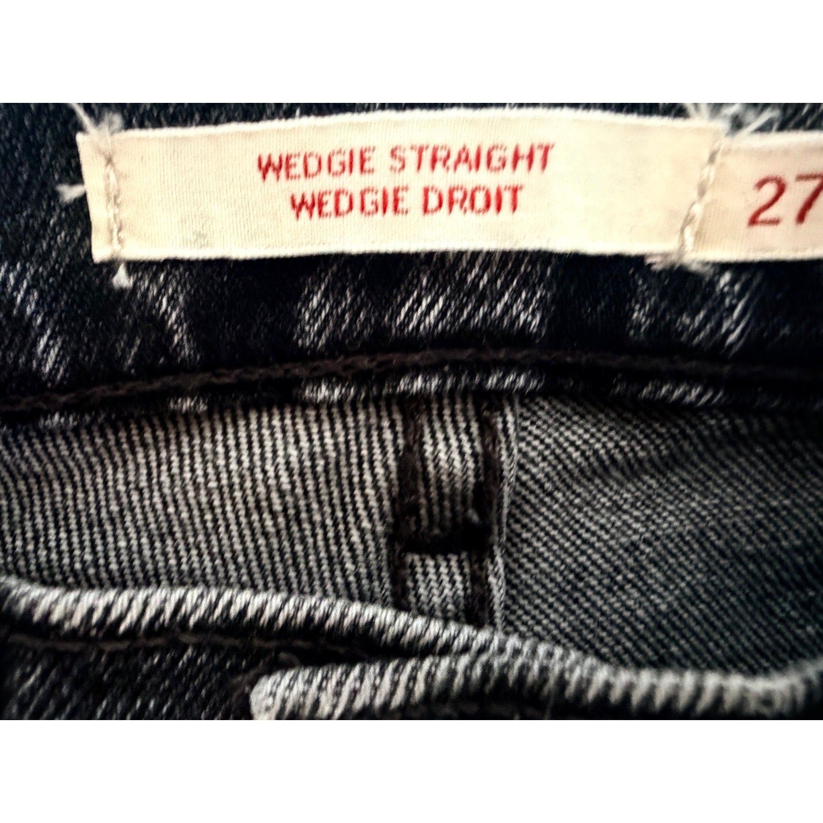 Levi's Wedgie Straight High-Rise Jeans Women's 27 Washed Black