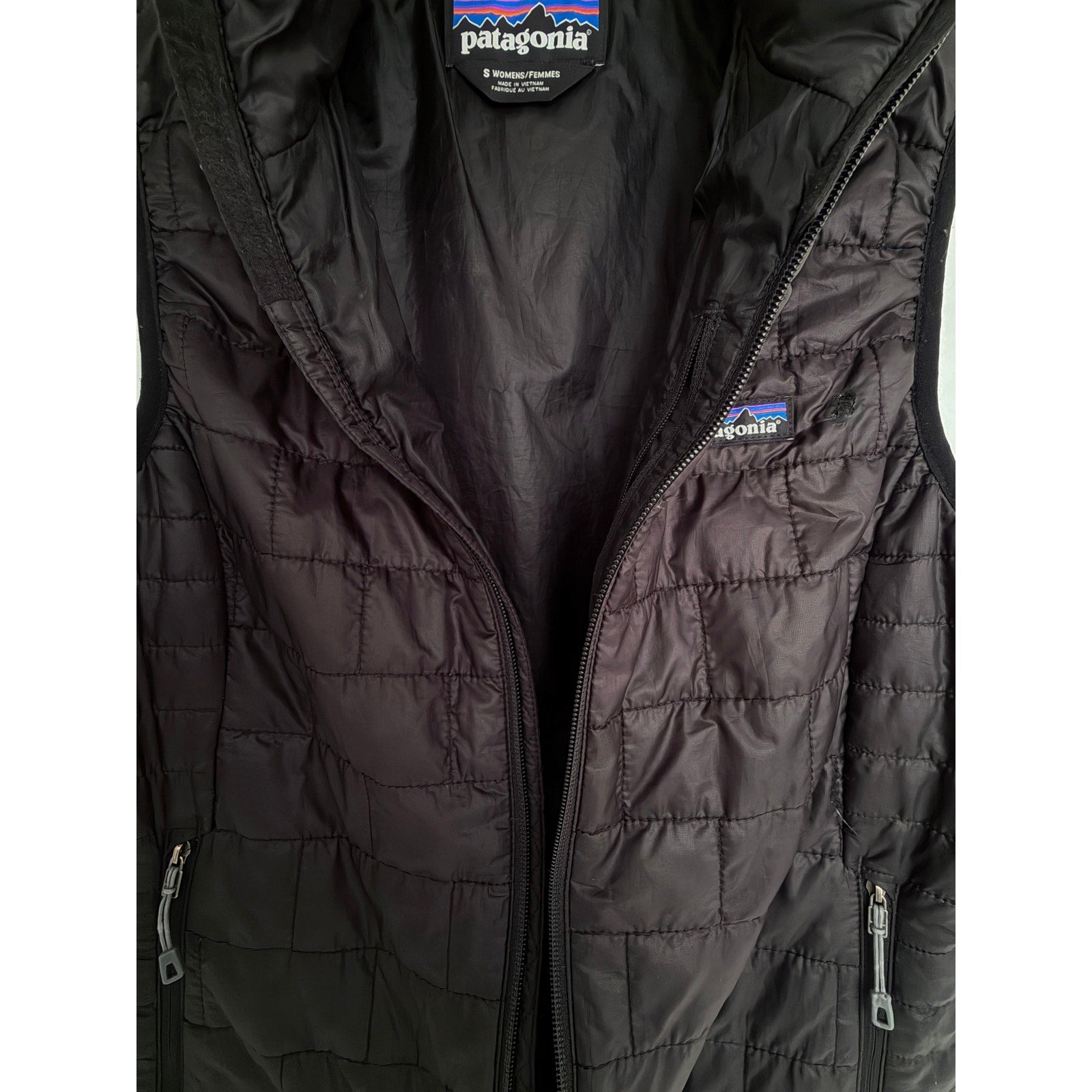 Patagonia Nano Puff Vest Womens S Black Full Zip Lightweight Insulated Outdoor