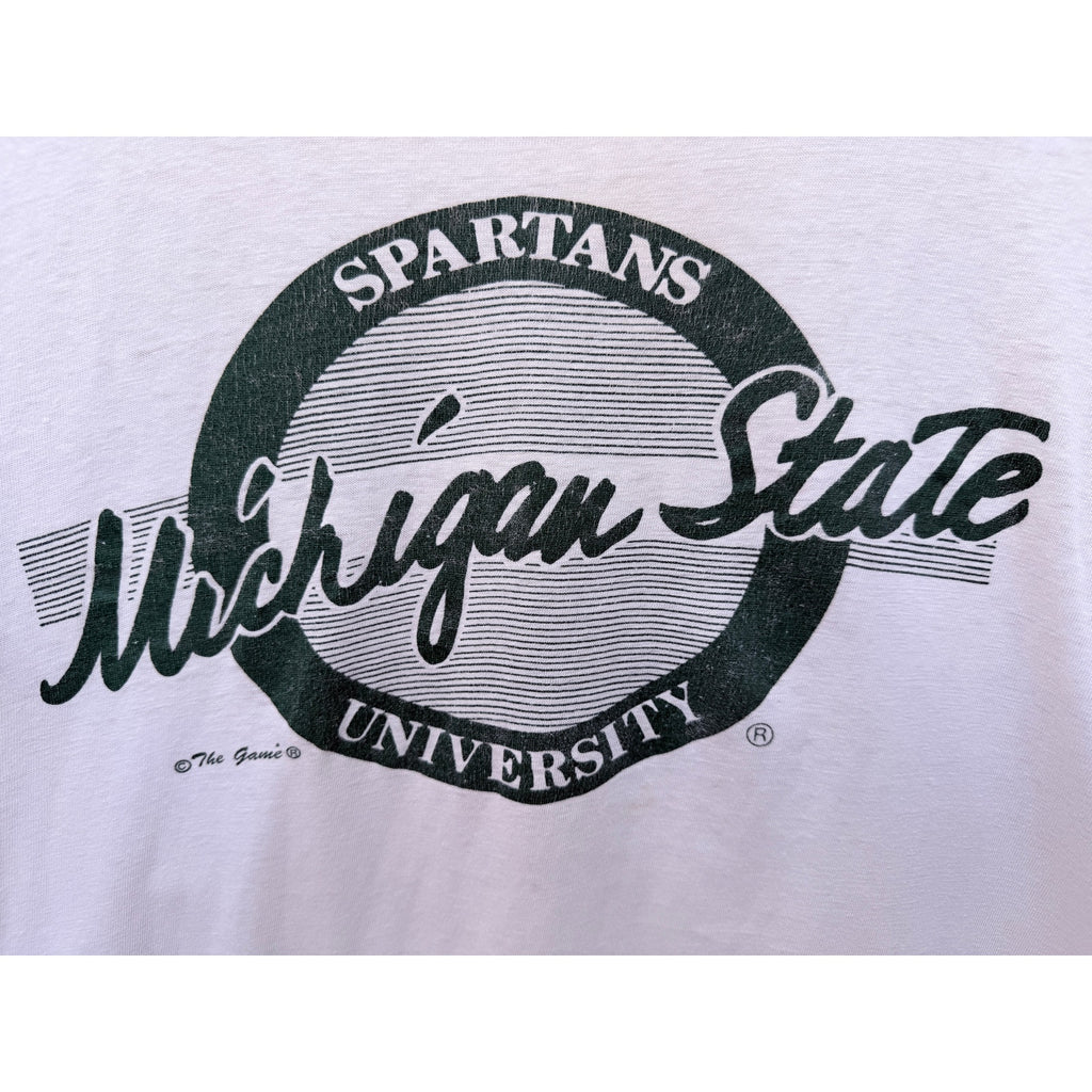 Michigan State Spartans T Shirt Mens Large White Graphic College NCAA The Game