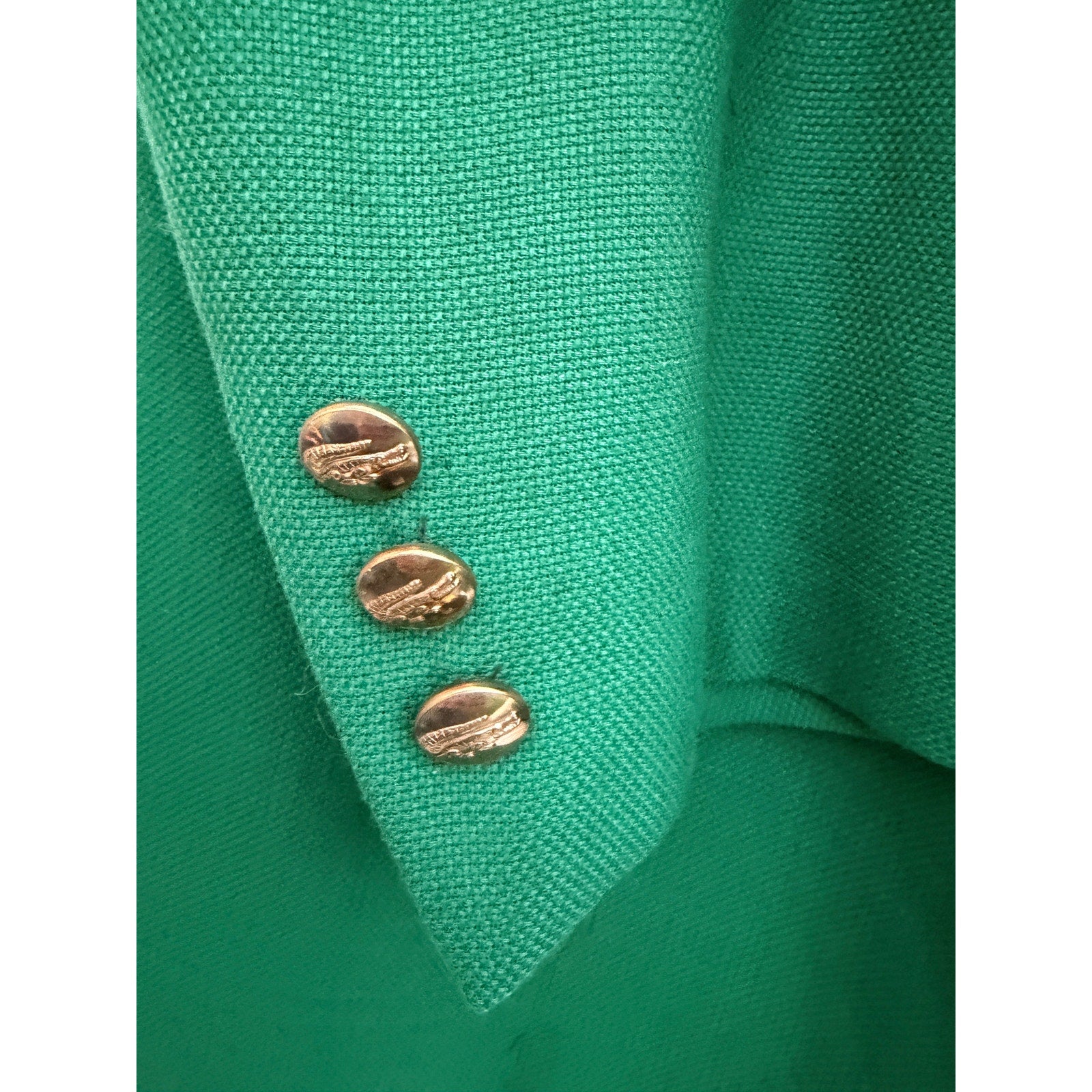 Vintage IZOD Lacoste Green Blazer Sport Coat Mens 40R USA Gold Buttons Preppy