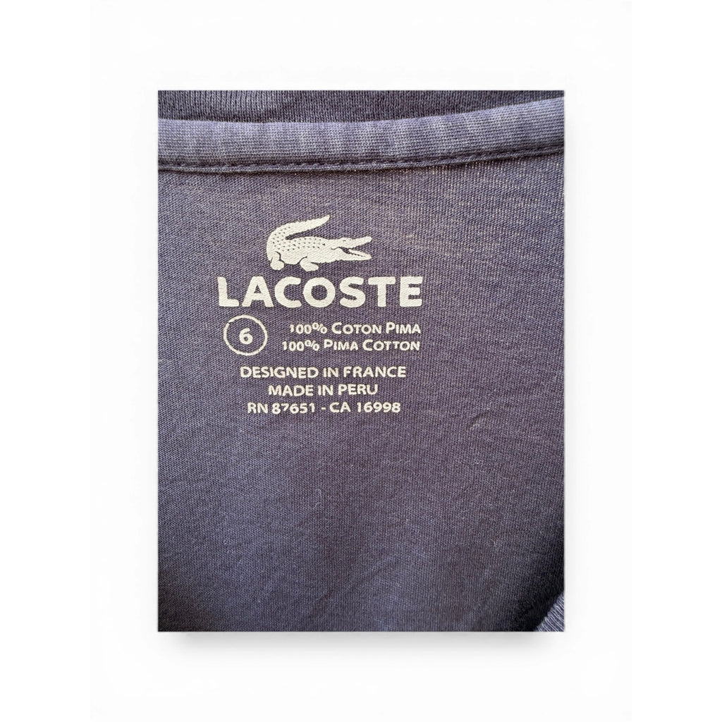 Lacoste T Shirt Mens Large Navy Pima Cotton Classic
