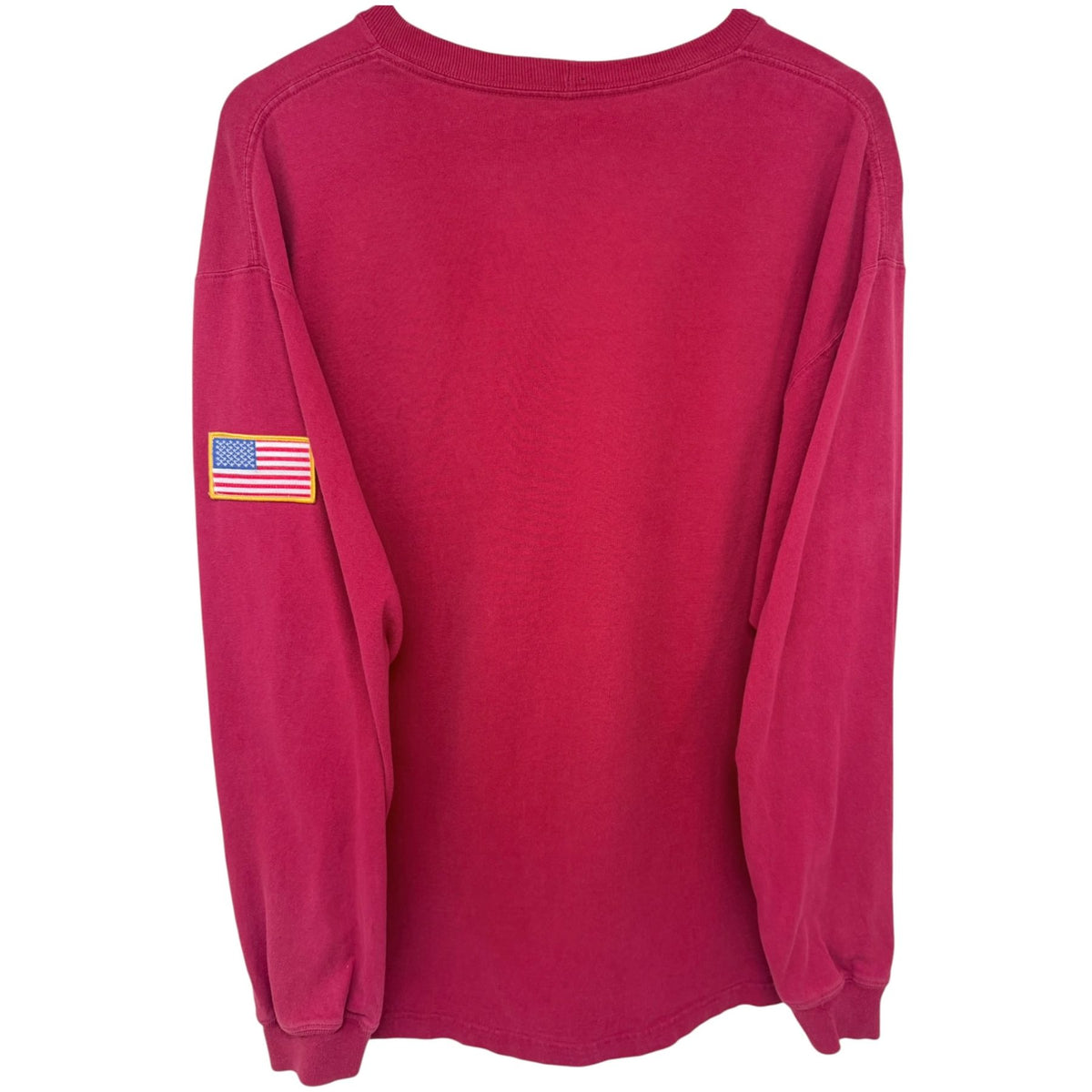 Carhartt Men's Red Men's Dearborn Loose Fit Heavyweight Long Sleeve Pocket T-Shirt T-Shirt — back view