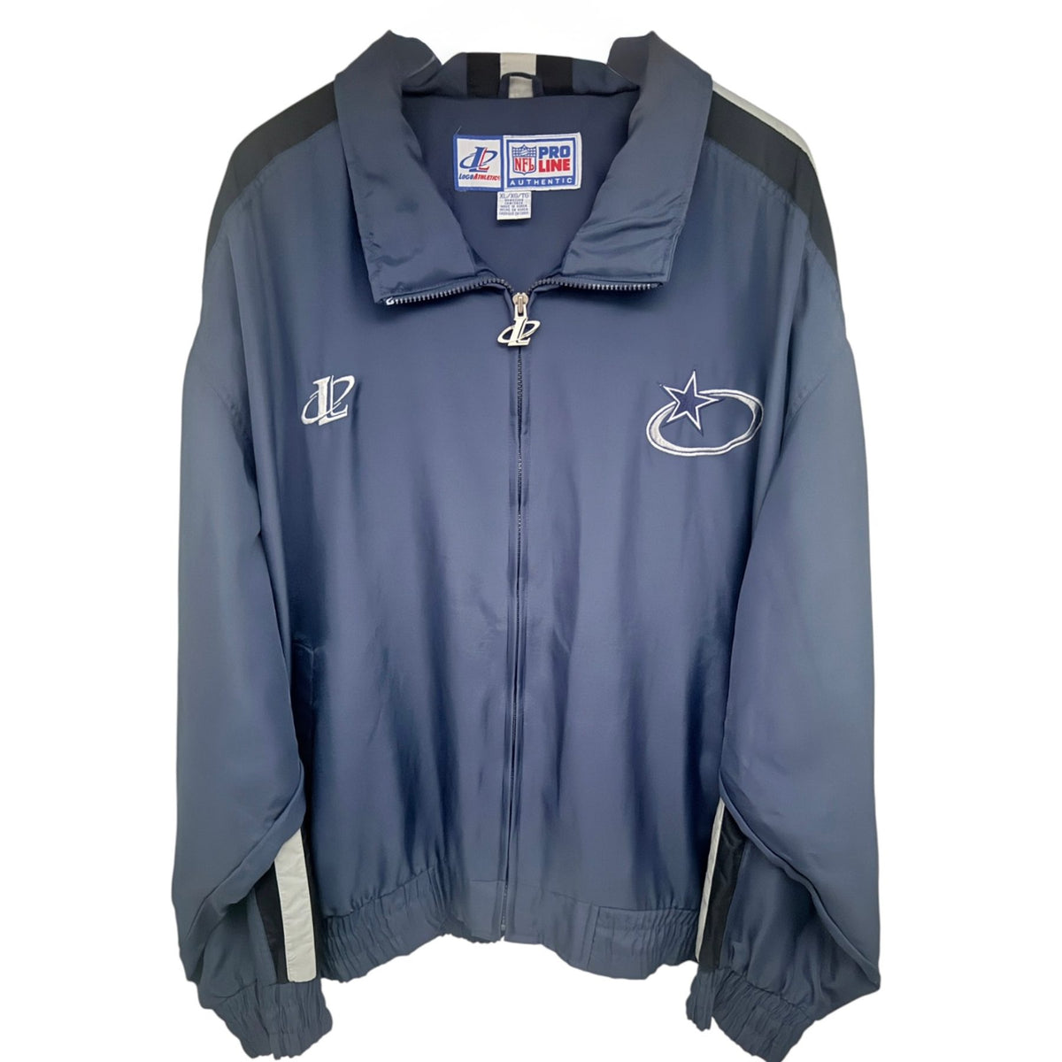 Logo Athletic Men's Blue Dallas Cowboys Colorblock Full-Zip Jacket — front view