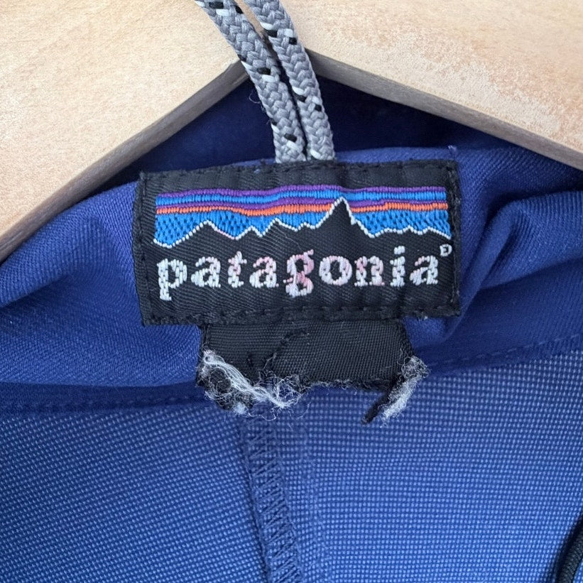 Patagonia Hooded Soft Shell Jacket Womens Medium Blue Full Zip Outdoor Hiking