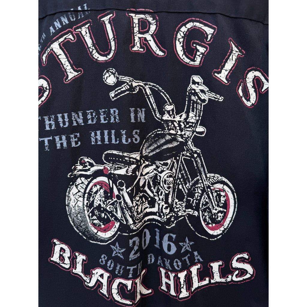 Dickies Sturgis Rally Week 2016 Shirt Mens XL Black Motorcycle Button Up Biker