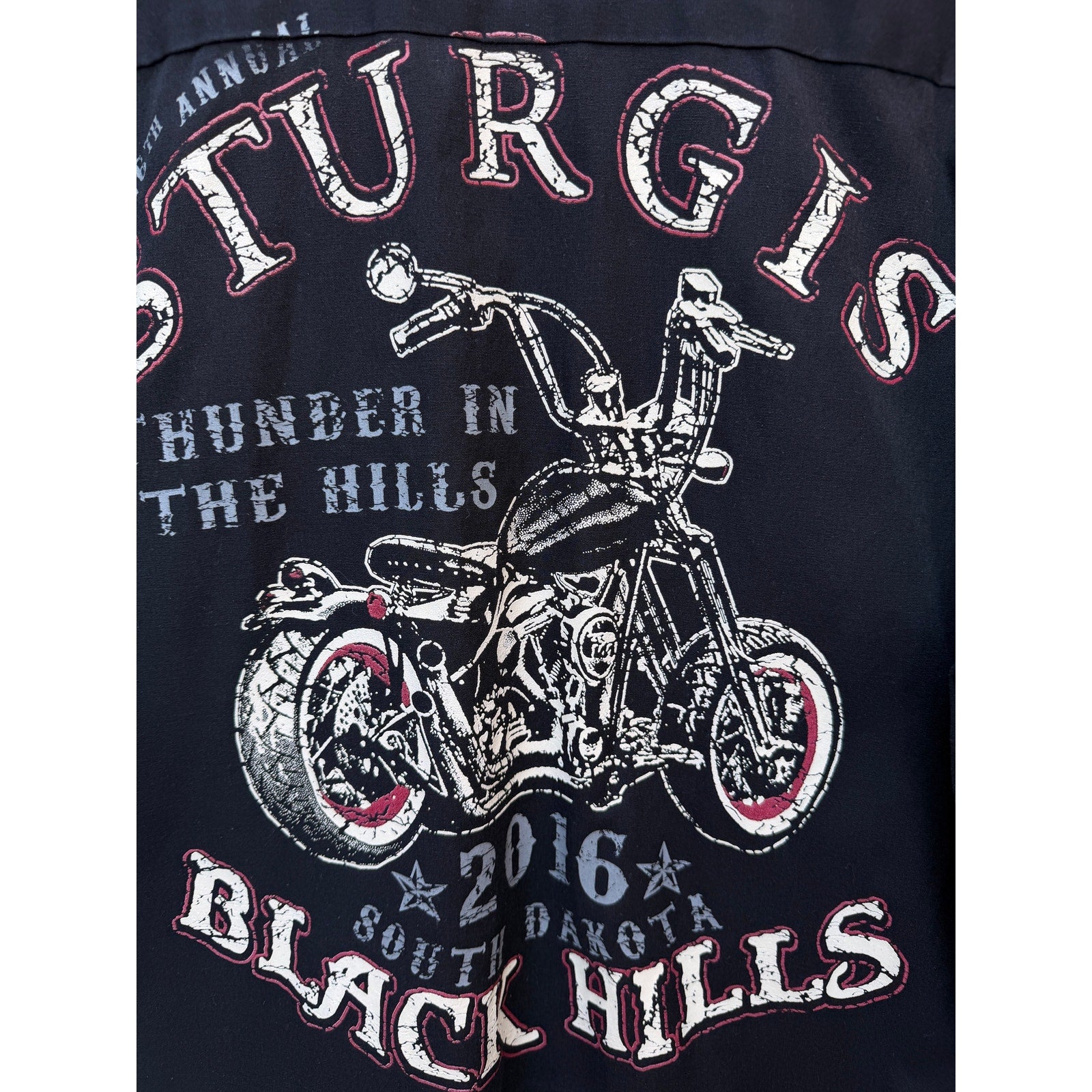 Dickies Sturgis Rally Week 2016 Shirt Mens XL Black Motorcycle Button Up Biker
