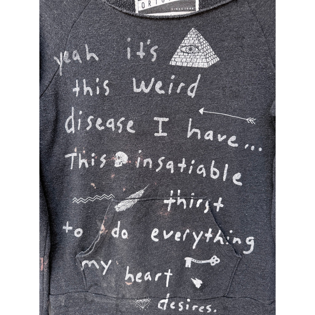 GLMR KLLS Graphic Sweatshirt Womens Large Gray Inspirational Quote Distressed