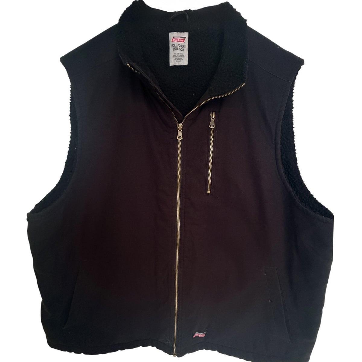 Dickies Black Sherpa Lined Work Full-Zip Vest - Men's 2XL
