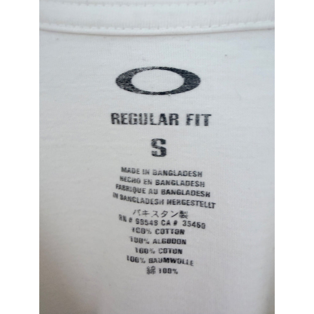 Oakley Long Sleeve Shirt Mens Small White Logo Graphic Tee